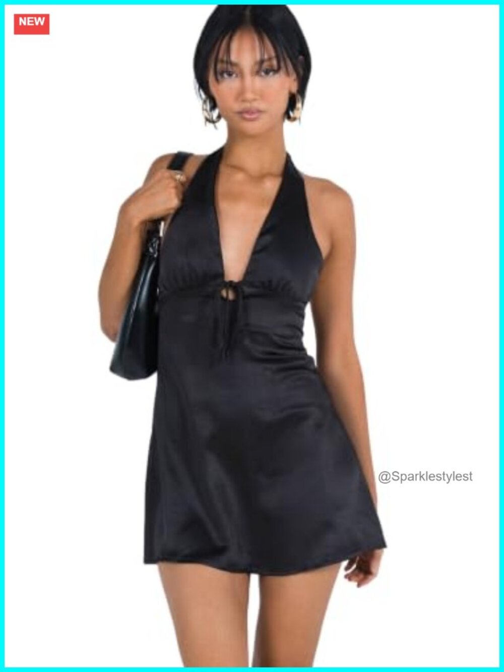 Princess Polly Lanier Mini Dress Silky Halter Fitted Party